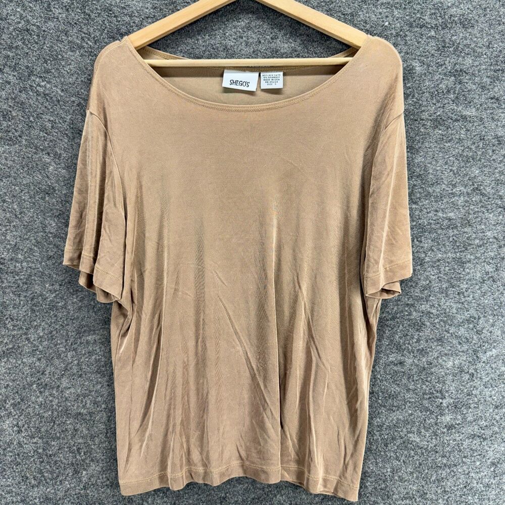 Shego's T-Shirt Women 3 Brown Short Sleeve Round Neck Pullover Casual Solid
